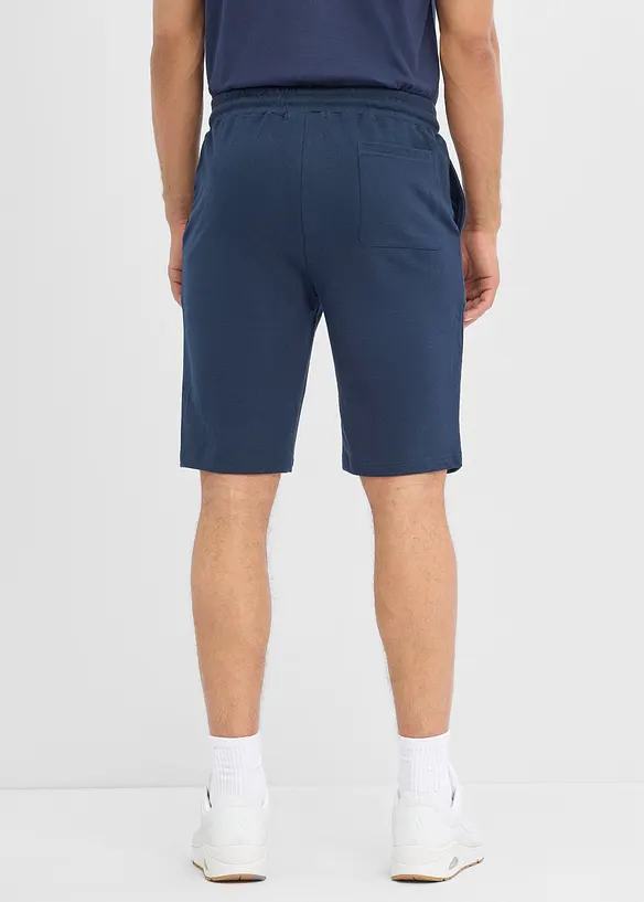 Sweat-Shorts aus reiner Bio-Baumwolle in blau von hinten - bonprix