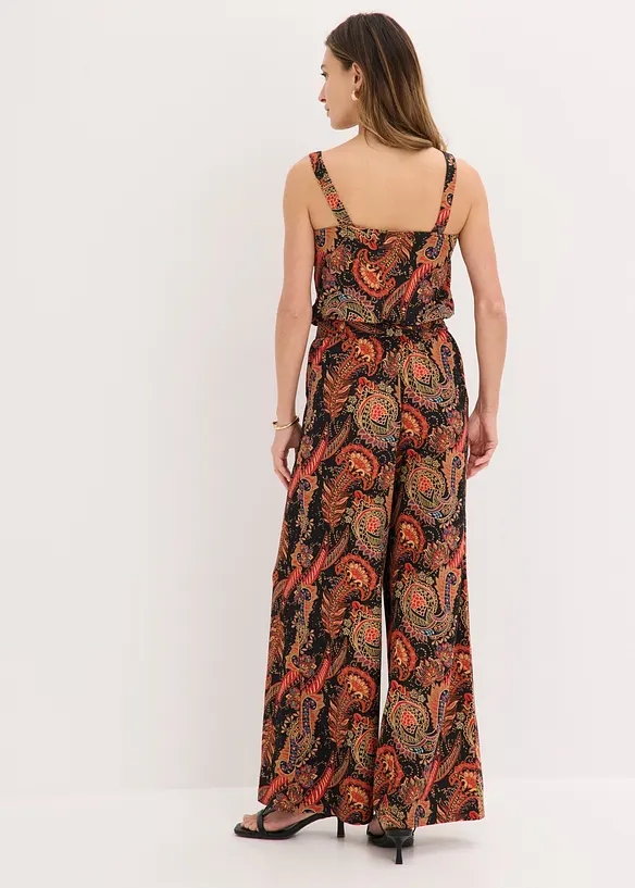 Jersey-Jumpsuit aus softem Viskose-Mix in schwarz von hinten (Totalaufnahme) - bonprix Jersey-Jumpsuit aus softem Viskose-Mix in schwarz von hinten (Totalaufnahme) - bonprix