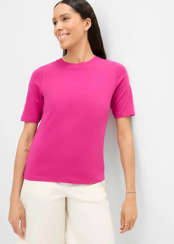 T-Shirt aus reiner Bio-Baumwolle in pink von vorne (im Anschnitt) - bonprix T-Shirt aus reiner Bio-Baumwolle in pink von vorne (im Anschnitt) - bonprix