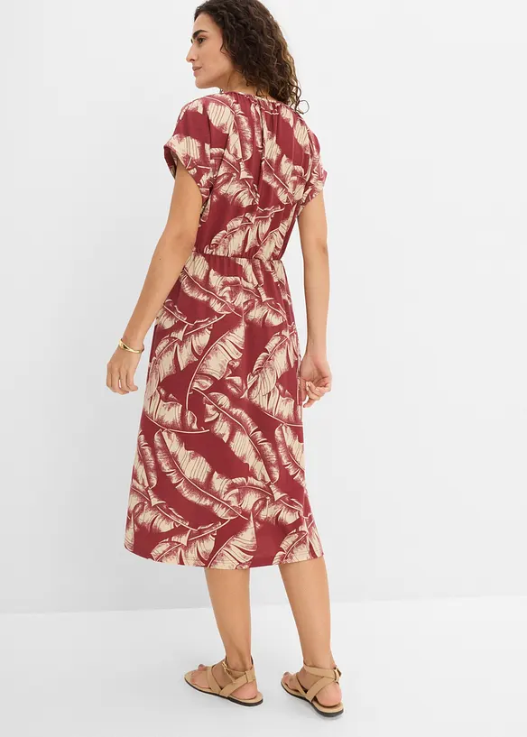 Jerseykleid aus fließendem Viskose-Mix in rot von hinten (Totalaufnahme) - bonprix Jerseykleid aus fließendem Viskose-Mix in rot von hinten (Totalaufnahme) - bonprix