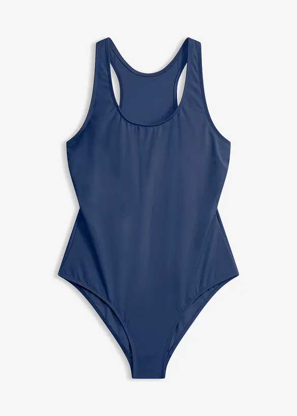 Schnelltrocknender Badeanzug mit Racerback in blau von vorne - bonprix