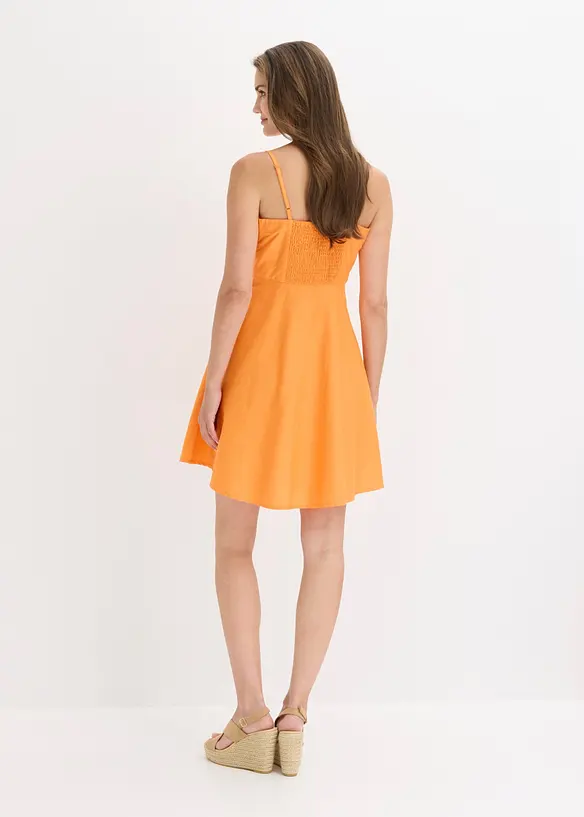 Minikleid aus reiner Bio-Baumwolle in orange von hinten (Totalaufnahme) - bonprix Minikleid aus reiner Bio-Baumwolle in orange von hinten (Totalaufnahme) - bonprix