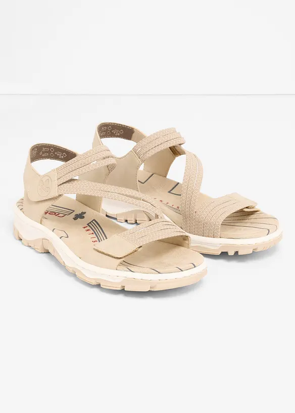 Rieker Komfort-Trekkingsandalen mit elastischen Riemen in beige - Rieker