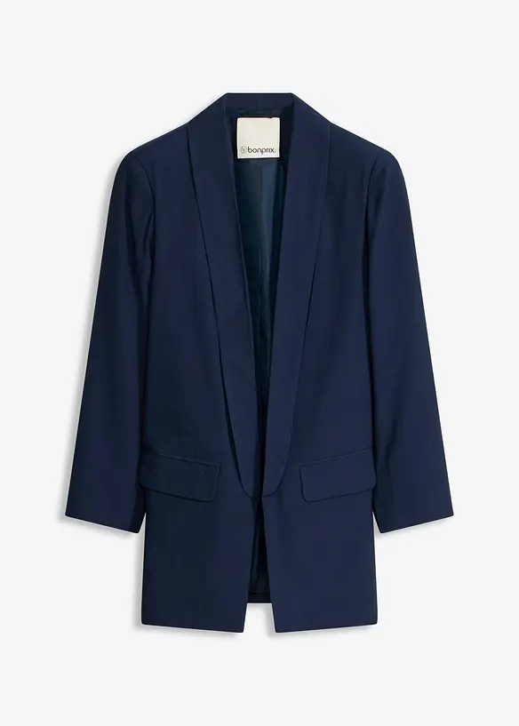 Longblazer aus Viskose-Mix in blau von vorne - bonprix