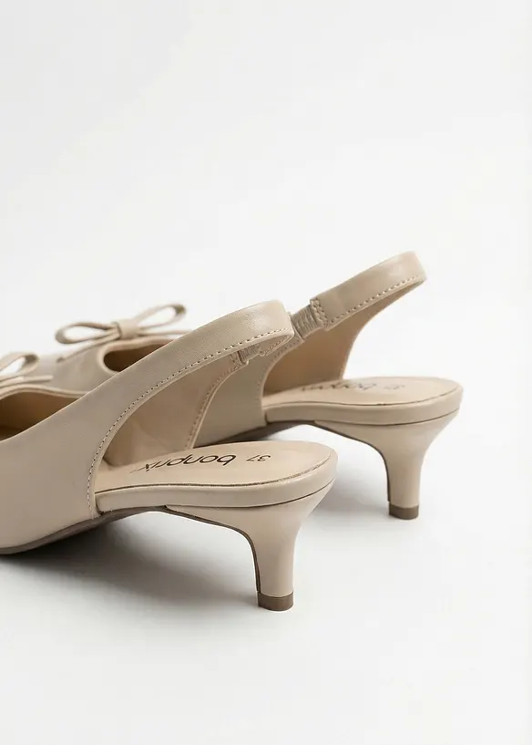 Slingpumps mit Schleife in beige - bonprix