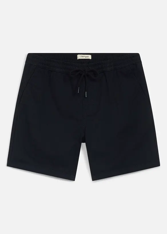 Shorts mit Dehnbund in Relaxed Fit in schwarz von vorne - bonprix