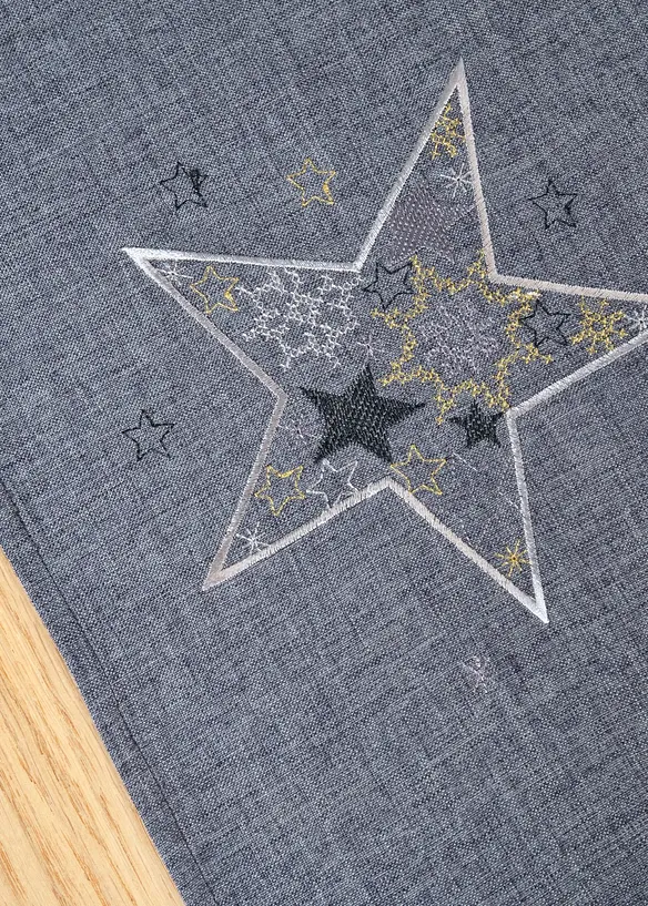 Tischläufer mit Stickerei in grau (Detailaufnahme) - bonprix