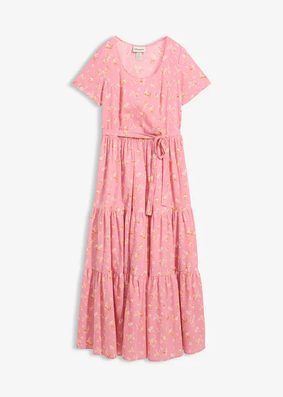 Kleid mit kurzen Ärmeln in rosa von vorne - bonprix Kleid mit kurzen Ärmeln in rosa von vorne - bonprix