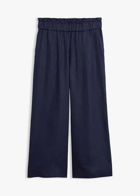 Leinen-Culotte, wadenlang in blau von vorne - bonprix Leinen-Culotte, wadenlang in blau von vorne - bonprix