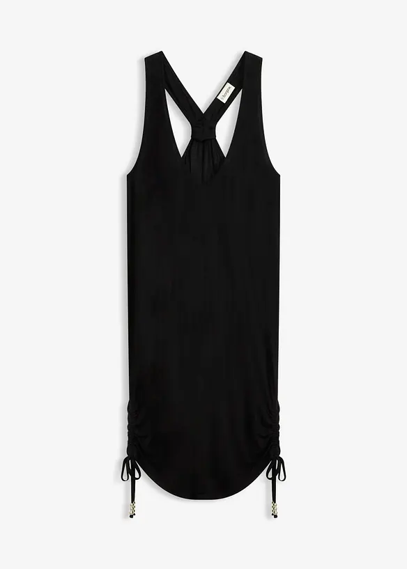 Strandkleid aus feiner Viskose in schwarz von vorne - bonprix Strandkleid aus feiner Viskose in schwarz von vorne - bonprix