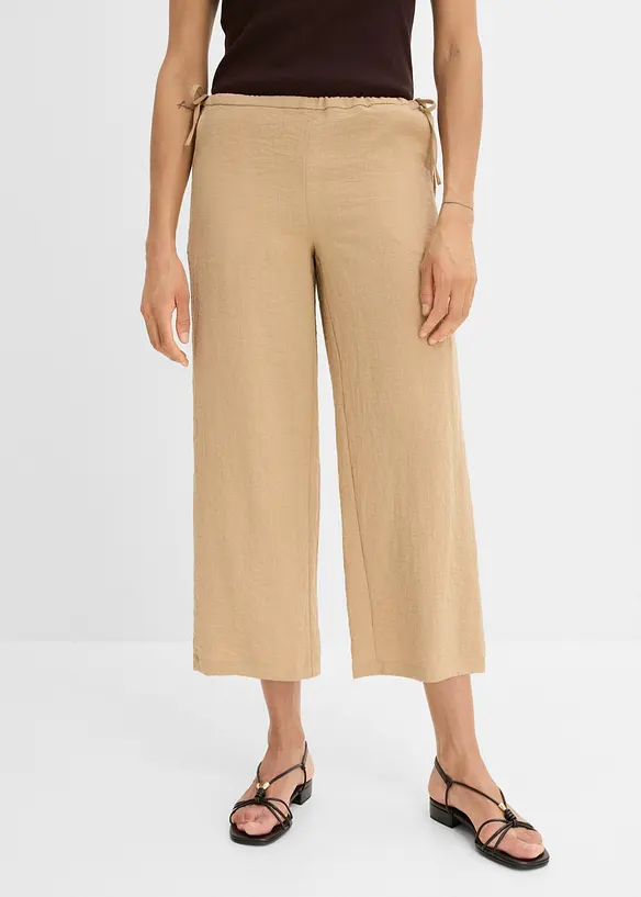 Culotte aus Viskose-Mix in beige von vorne - bonprix