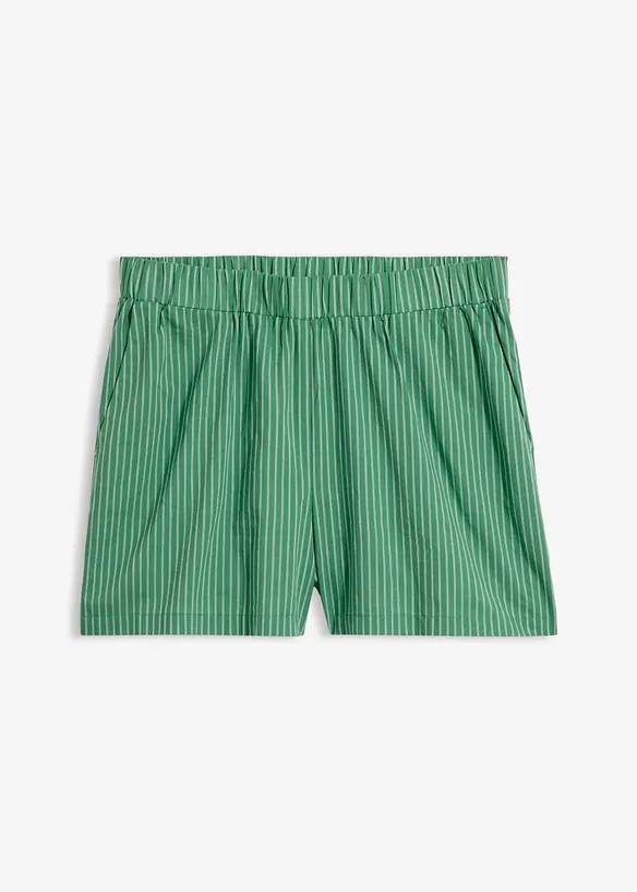 Schlupf-Shorts aus reiner Bio-Baumwolle in grün von vorne - bonprix