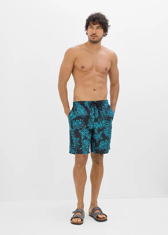 Badeshorts in grau von vorne (Totalaufnahme) - bonprix