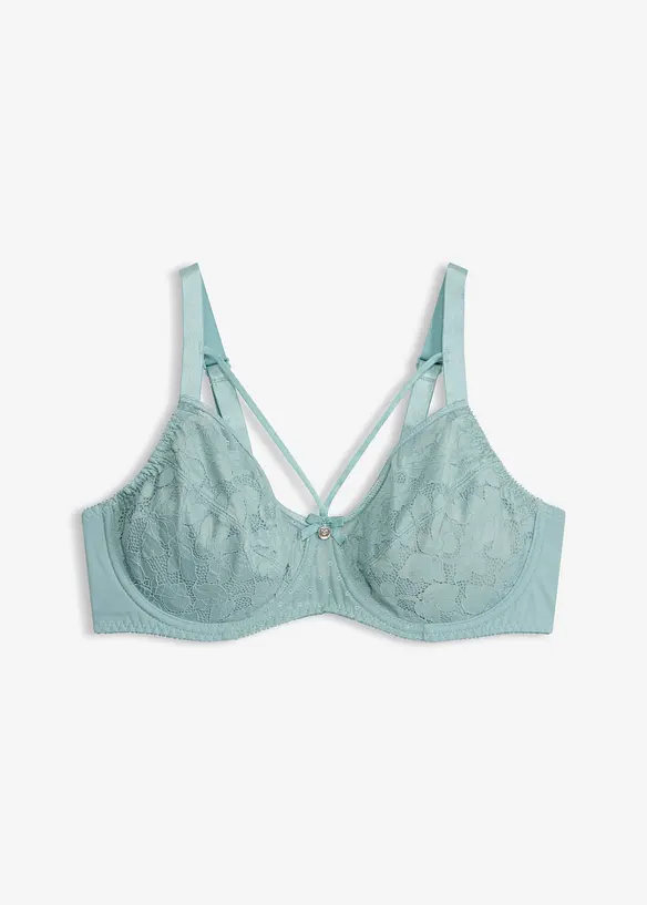 Minimizer-BH mit zarter Spitze in grün von vorne - bonprix