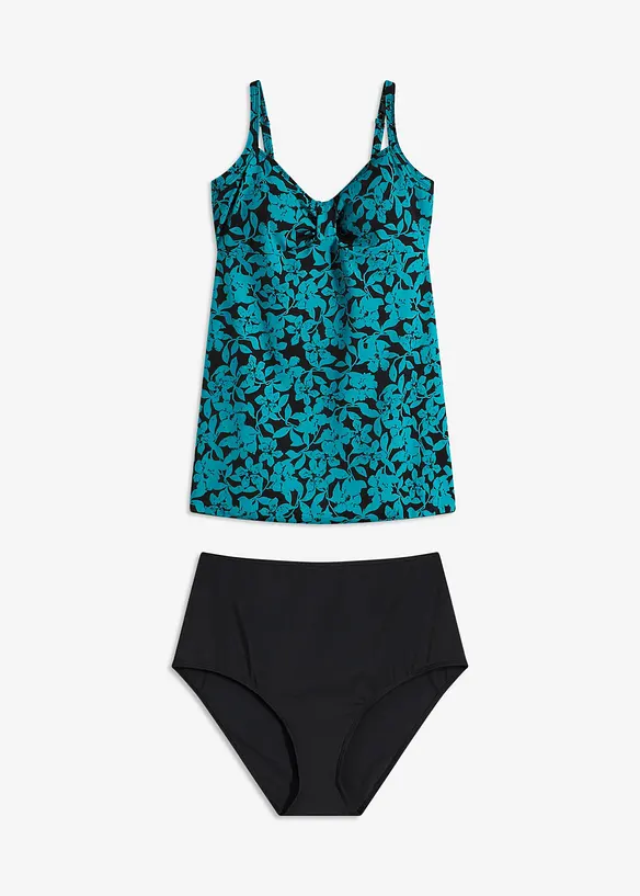 Tankini (2-tlg.Set) in schwarz von vorne - bonprix
