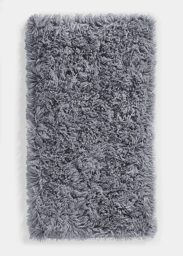 Memory Schaum Badematte mit Synthetik Fell in grau - bonprix