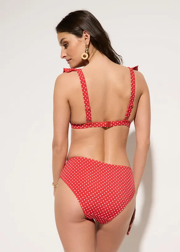 Bikini mit Volant (2-tlg.Set) in rot von hinten (Totalaufnahme) - bonprix