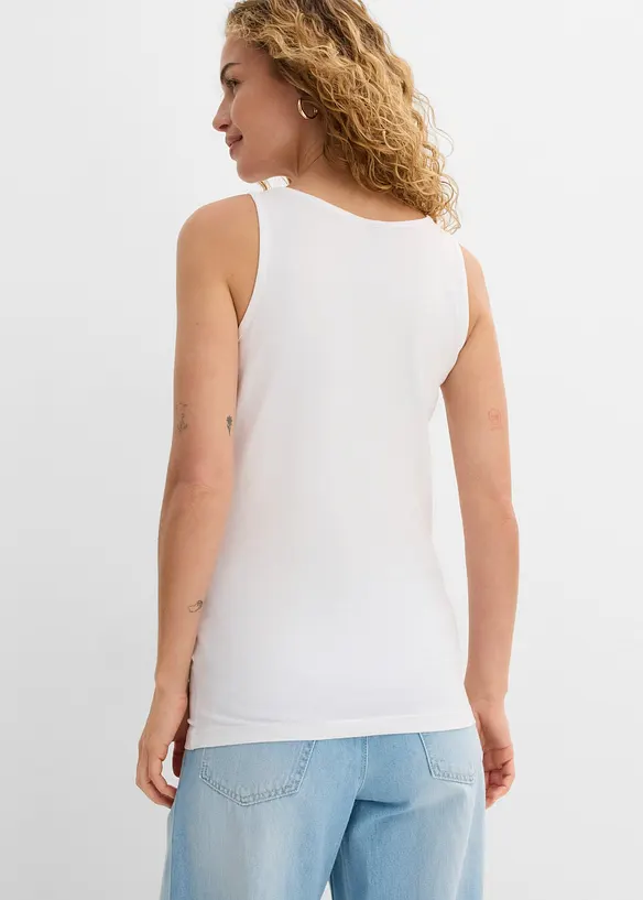 Tanktop mit Baumwolle (2er-Pack) in blau von hinten (im Anschnitt) - bonprix Tanktop mit Baumwolle (2er-Pack) in blau von hinten (im Anschnitt) - bonprix