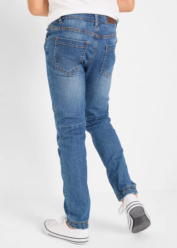 Regular Fit Stretch-Jeans mit verstärkter Kniepartie, Straight in blau von hinten - bonprix