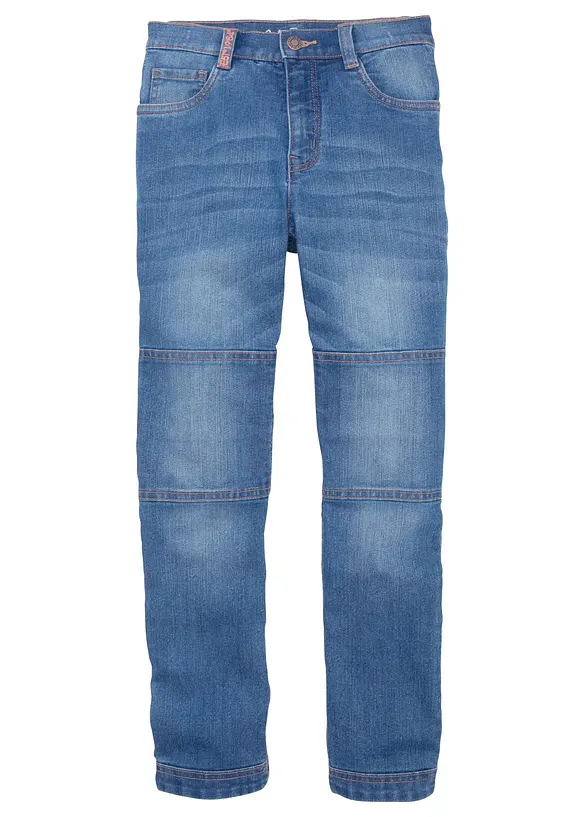 Regular Fit Stretch-Jeans mit verstärkter Kniepartie, Straight in blau von vorne - bonprix