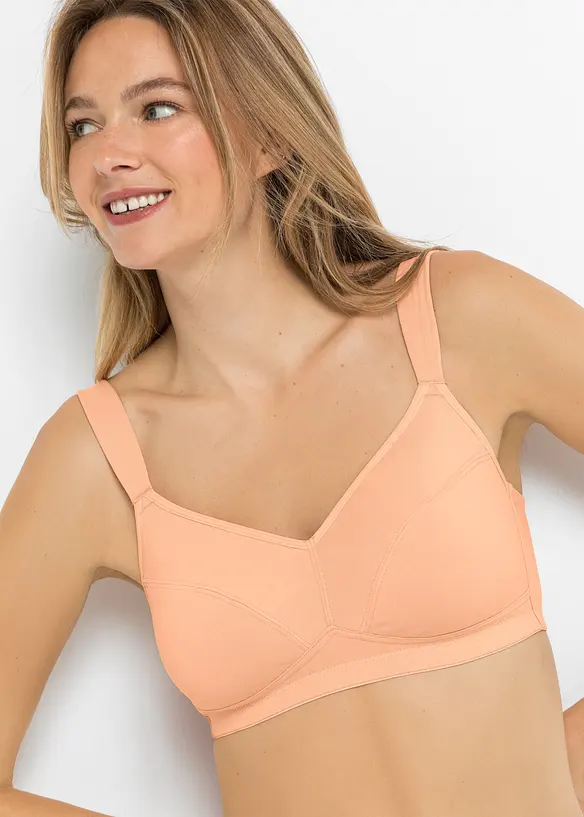 BH ohne Bügel mit Bio-Baumwolle (2er Pack) in orange von vorne (im Anschnitt) - bonprix