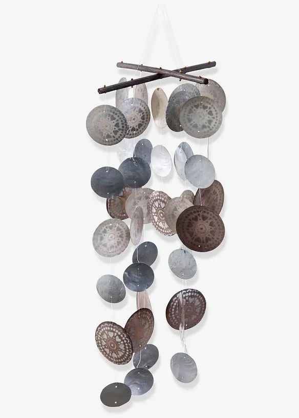 Boltze Windspiel mit Capizmuscheln in braun - Boltze Home Collections