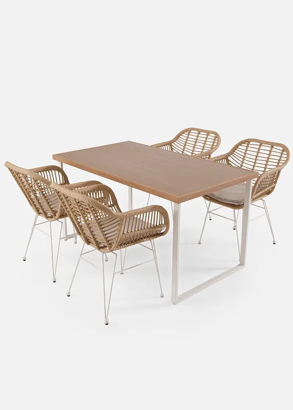 Gartenmöbel Set (5-tlg. Set) in beige - bonprix