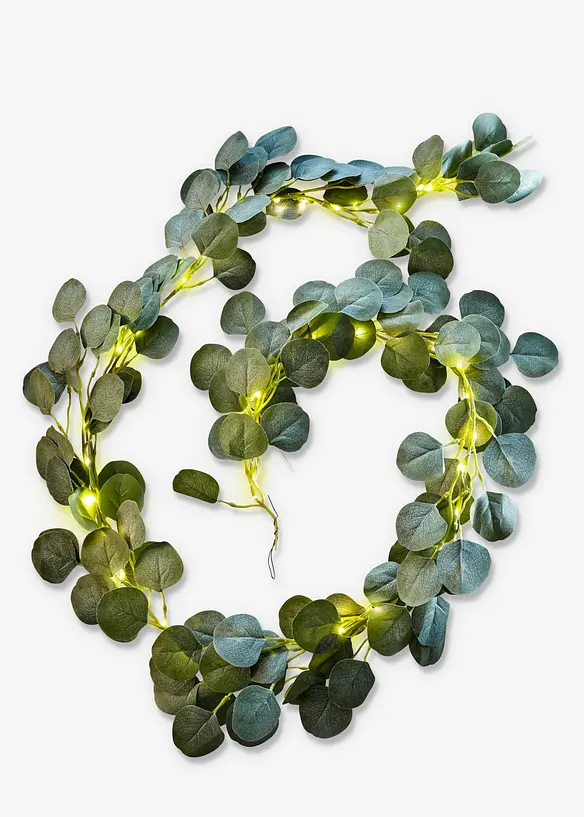 LED-Kunstblumengirlande mit Eukalyptusblättern in grün - bonprix