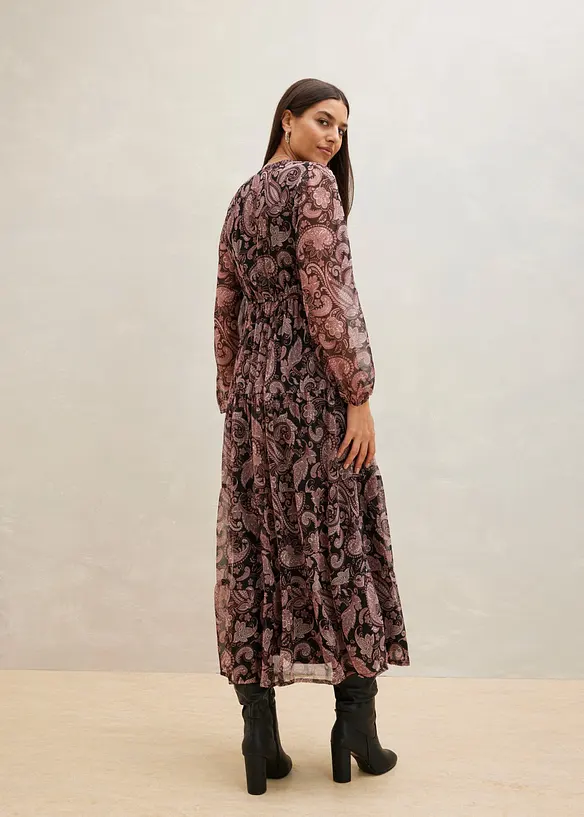 Maxikleid in schwarz von hinten (Totalaufnahme) - bonprix