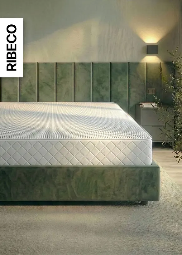 RIBECO Hybridschaummatratze 24 cm mit 2 Härtegraden in 1 in weiß (Ambiente) - RIBECO