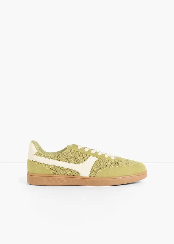 Sneaker im Retrolook in grün - bonprix