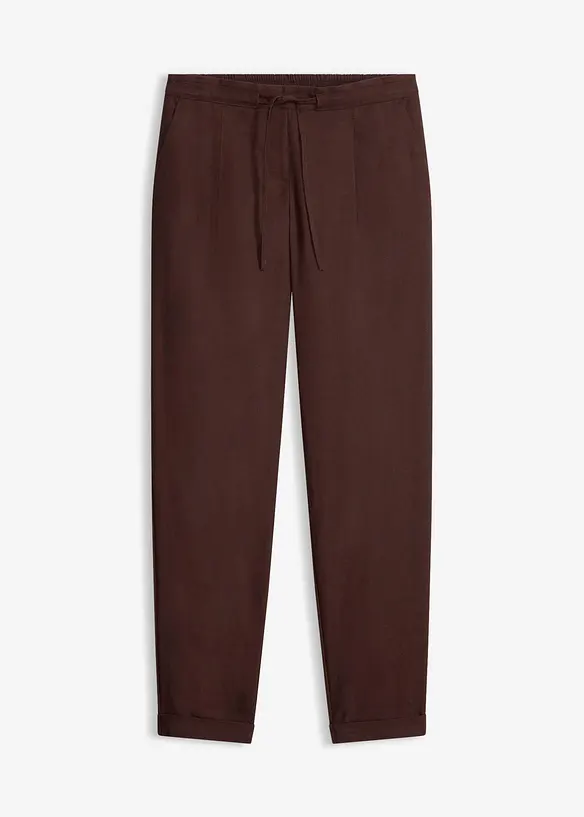 Leinenhose aus einem Leinen-Mix in braun von vorne - bonprix