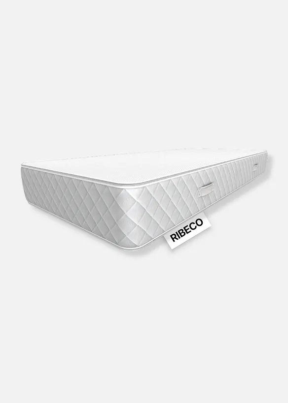 RIBECO Hybridschaummatratze 24 cm mit 2 Härtegraden in 1 in weiß von vorne - RIBECO
