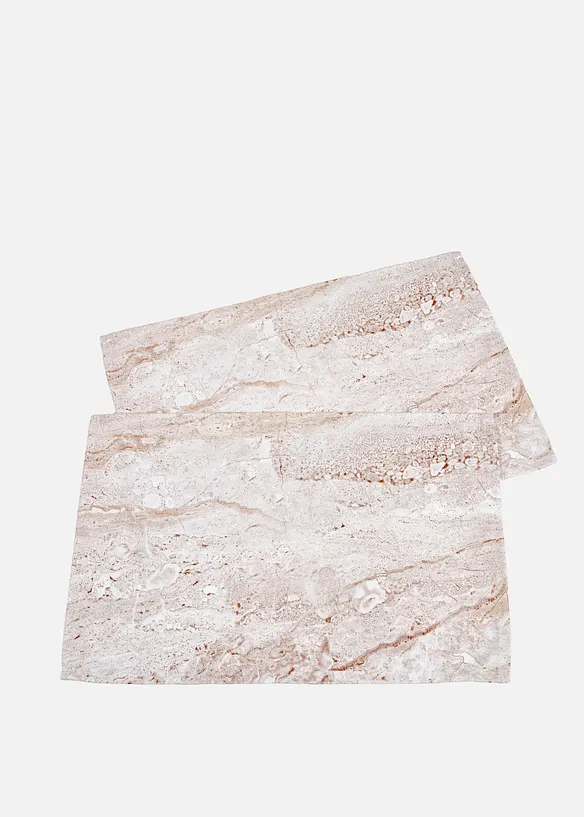 Tischset mit Marmor Druck (2er Pack) in beige von vorne - bonprix