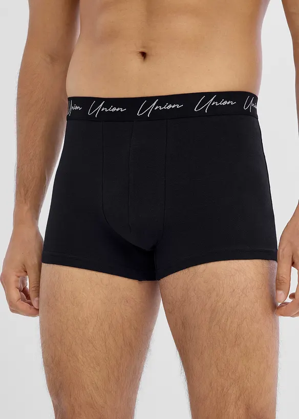 Boxershorts eng (5er Pack) in schwarz von vorne - bonprix