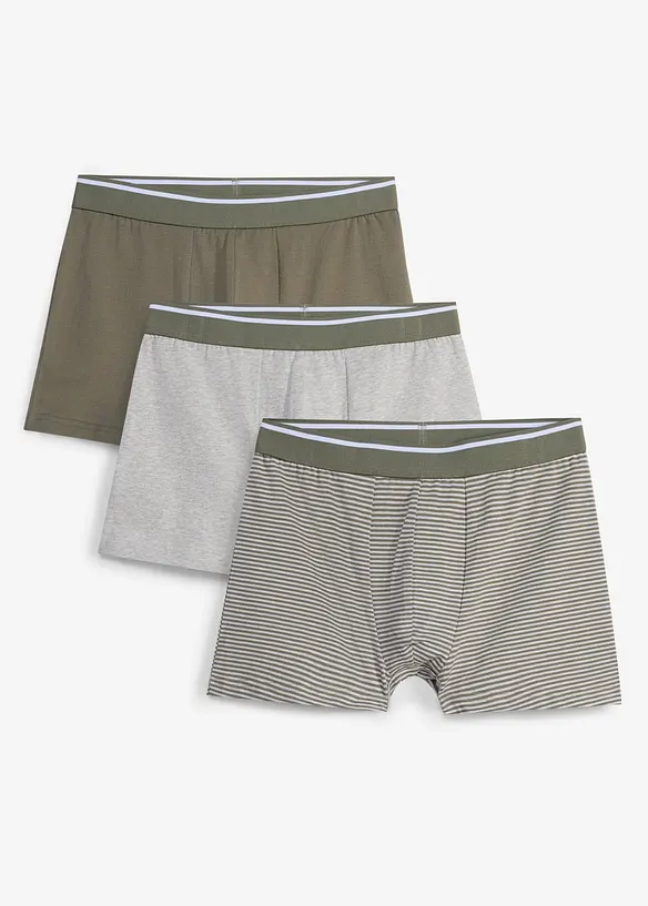 Boxershorts eng (3er Pack) in grün - bonprix