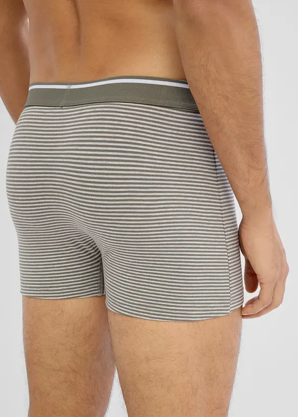 Boxershorts eng (3er Pack) in grün von hinten - bonprix