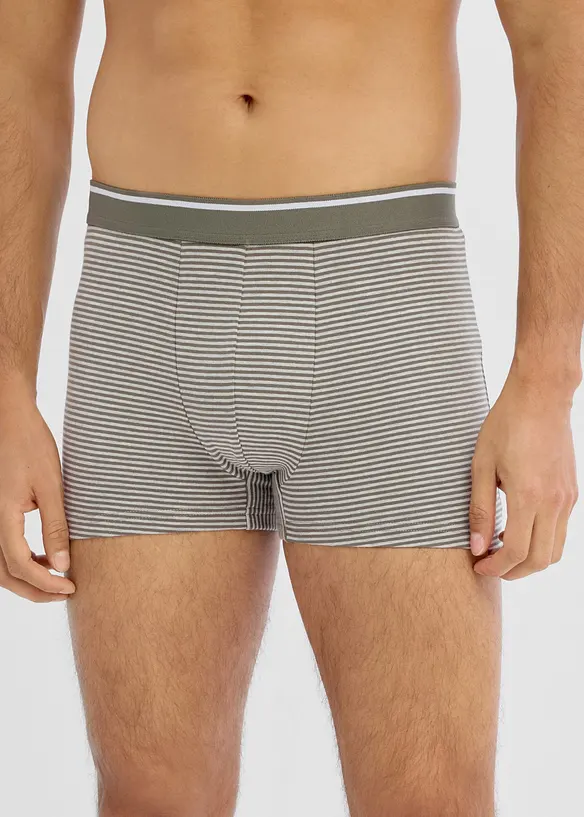 Boxershorts eng (3er Pack) in grün von vorne - bonprix