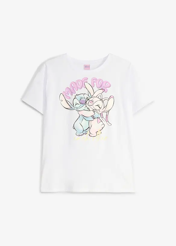 Disney Stitch Oversize-Shirt in weiß von vorne - Lilo & Stitch