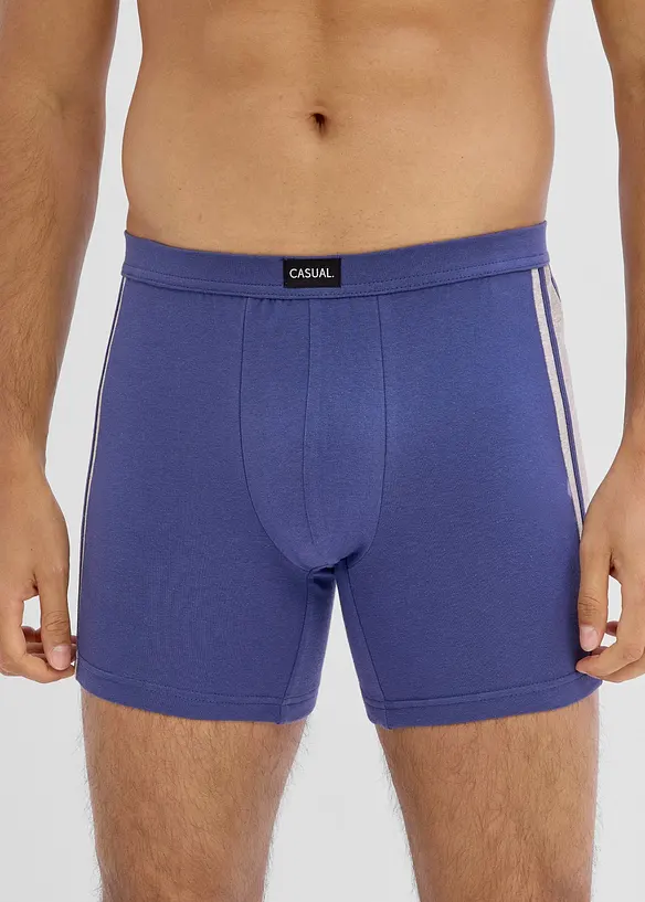 Boxershorts eng (3er Pack) in blau von vorne - bonprix