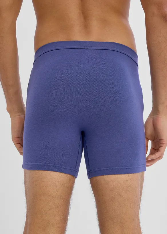 Boxershorts eng (3er Pack) in blau von hinten - bonprix