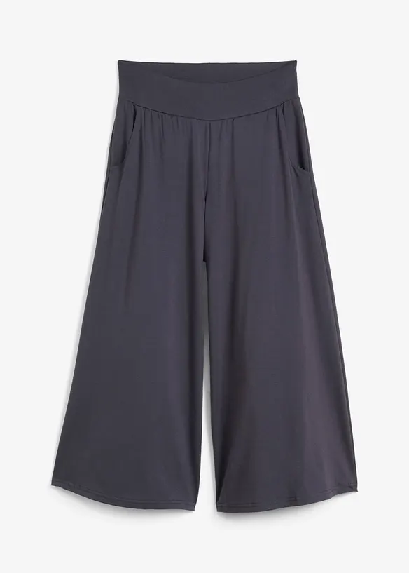 Loungewear Culotte mit weitem Bein in blau von vorne - bonprix