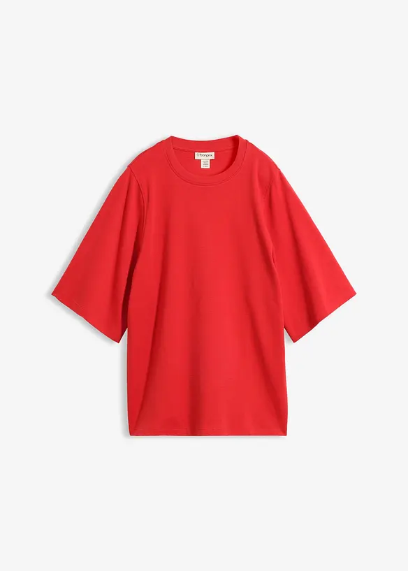 Oversize-Shirt aus reiner Bio-Baumwolle in rot von vorne - bonprix