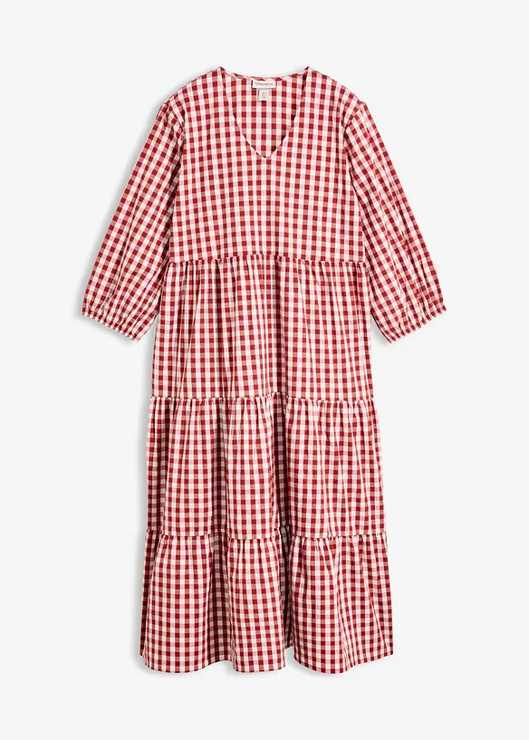 Tunika-Kleid aus festem Baumwoll-Mix in rot von vorne - bonprix