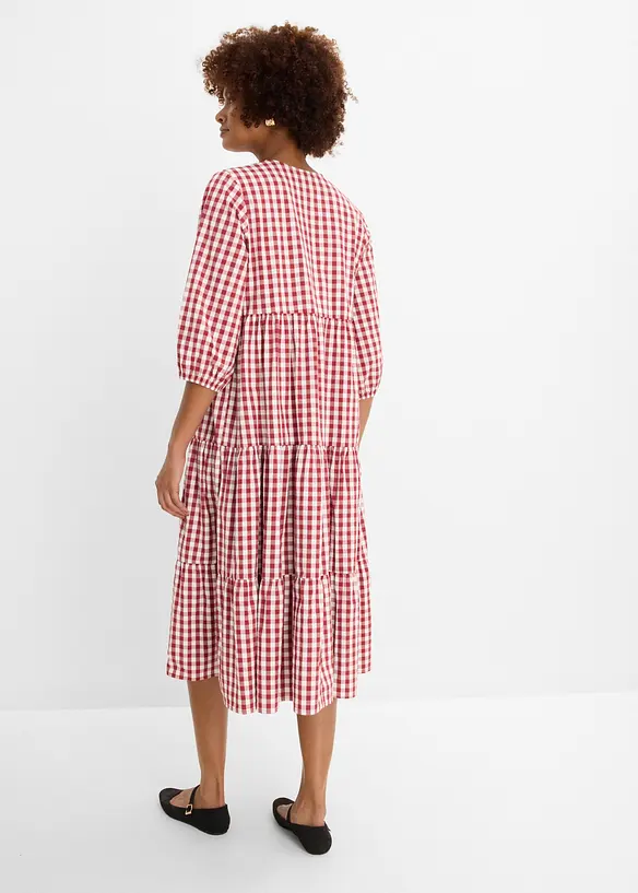 Tunika-Kleid aus festem Baumwoll-Mix in rot von hinten (Totalaufnahme) - bonprix