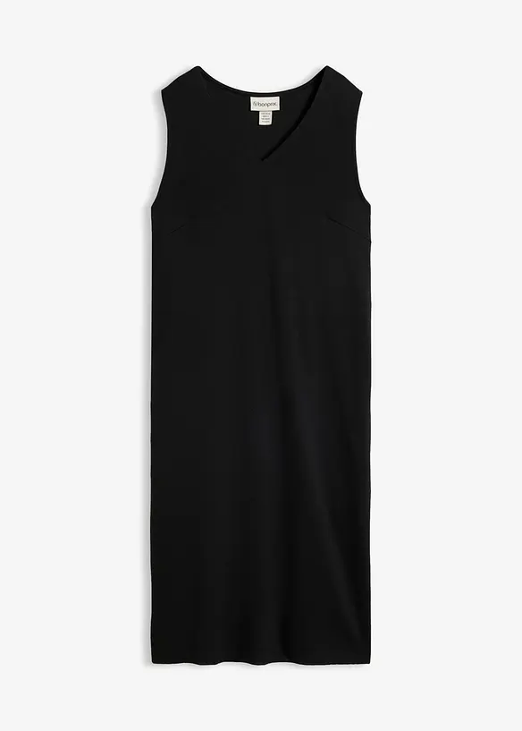 Shirtkleid aus Punto di Roma in schwarz von vorne - bonprix
