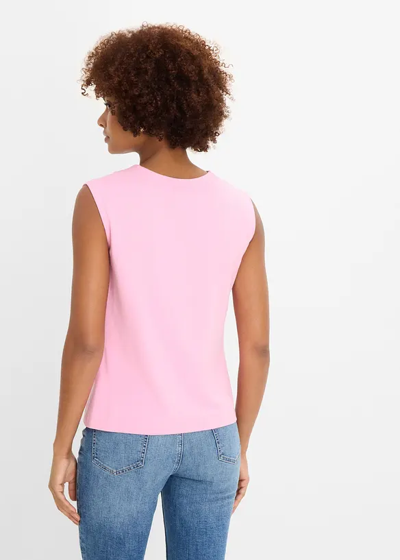 Shirt mit V-Ausschnitt mit reiner Bio-Baumwolle in rosa von hinten (im Anschnitt) - bonprix Shirt mit V-Ausschnitt mit reiner Bio-Baumwolle in rosa von hinten (im Anschnitt) - bonprix