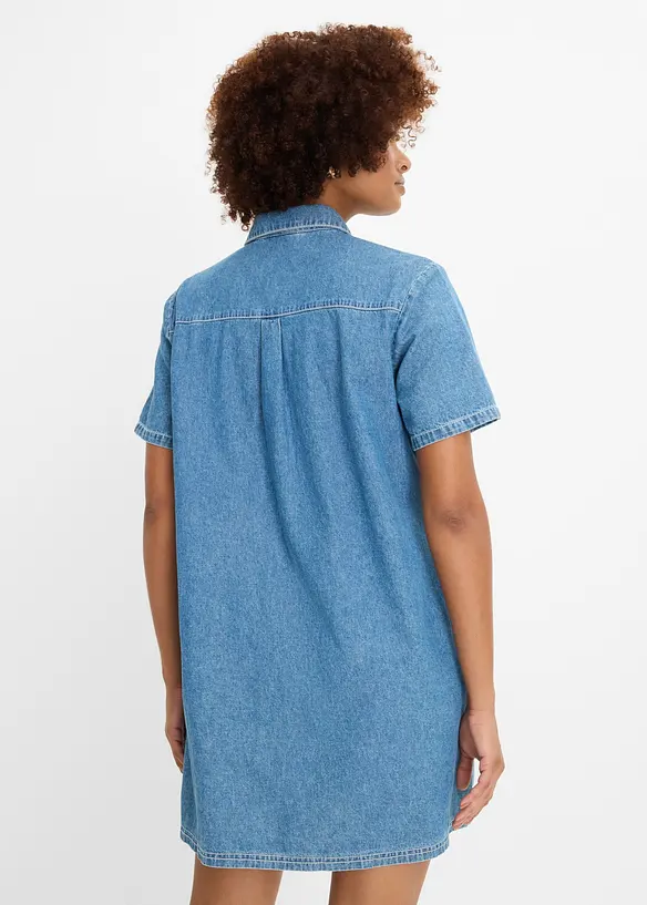 Oversize Jeanskleid aus Bio-Baumwolle in blau von hinten (Totalaufnahme) - bonprix Oversize Jeanskleid aus Bio-Baumwolle in blau von hinten (Totalaufnahme) - bonprix