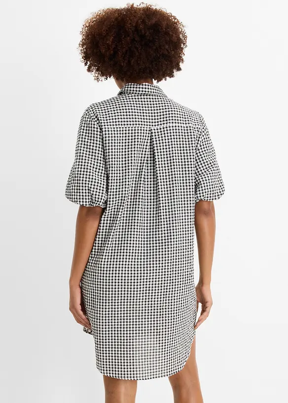 Kleid aus reiner Baumwolle in schwarz von hinten (Totalaufnahme) - bonprix