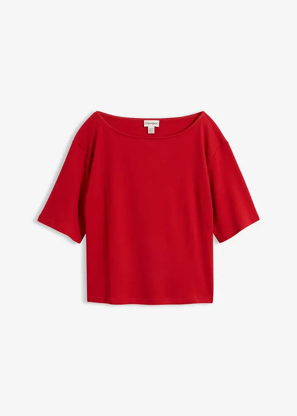 Shirt aus Bio-Baumwolle in Waffeloptik in rot von vorne - bonprix Shirt aus Bio-Baumwolle in Waffeloptik in rot von vorne - bonprix